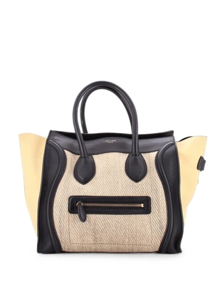 Celine Pre-Owned Tricolor Luggage Bag Canvas and Leather Mini tote bag - Neutrals