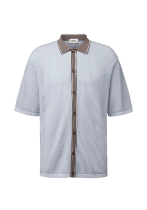 Drykorn pointelle-knit button-up shirt - Blue