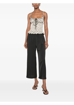 MOUTAKI satin-finish belted trousers - Black