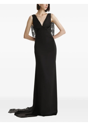 2310 STUDIO maxi lace-trim open-back dress - Black