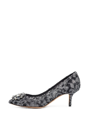 Dolce & Gabbana Pre-Owned Bellucci crystal-embellished lace pumps - Silver
