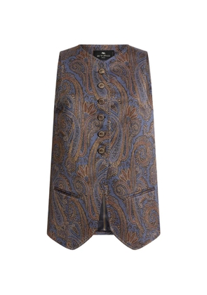 ETRO cotton-blend jacquard waistcoat with Paisley motif - Blue