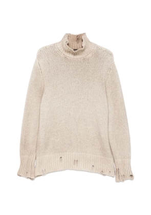 Avant Toi distressed roll-neck sweater - Neutrals