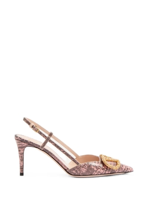 Valentino Garavani Vlogo Signature slingback pumps in tejus 80mm - Pink