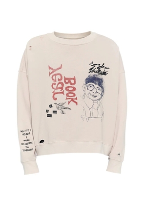 Song For The Mute distressed graphic-print sweatshirt - Neutrals