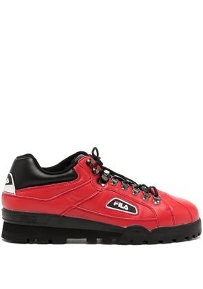 Fila panelled lace-up leather sneakers - Black