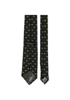 Emporio Armani monogram silk tie - Green