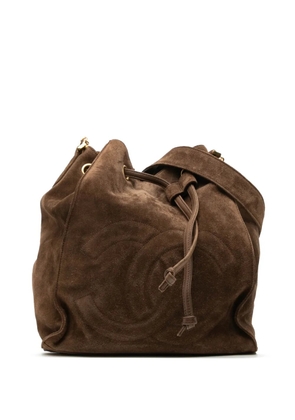 CHANEL Pre-Owned 1994-1996 CC Suede bucket bag - Brown
