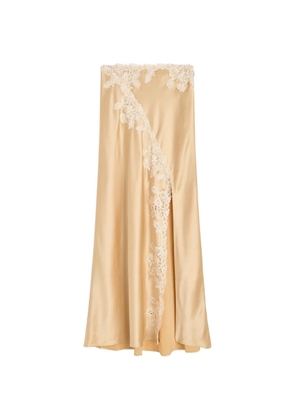 By Malene Birger Erika lace-trim skirt - Neutrals