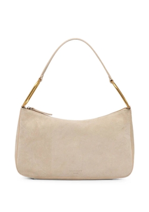 TWINSET medium Liliane suede gold-tone hardware shoulder bag - Neutrals