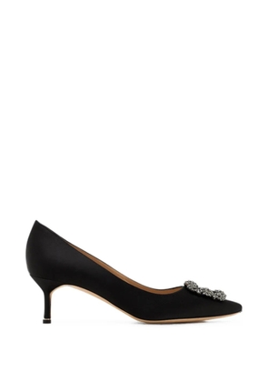 Manolo Blahnik Hangisi crystal-buckle heeled pumps - Black