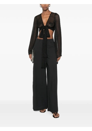 MOUTAKI belt-loop pocket palazzo pants - Black