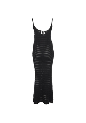 424 Serena embellished crochet-knit maxi dress - Black