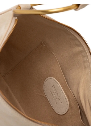 TWINSET medium Liliane suede gold-tone hardware shoulder bag - Neutrals