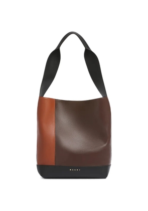 Marni light brown, dark brown and black leather Pod 2.0 bag