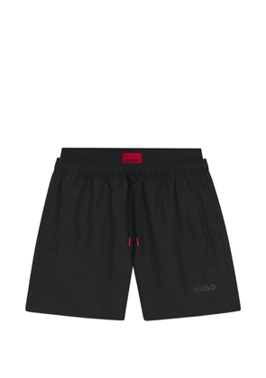 HUGO logo-patch drawstring swim shorts - Black