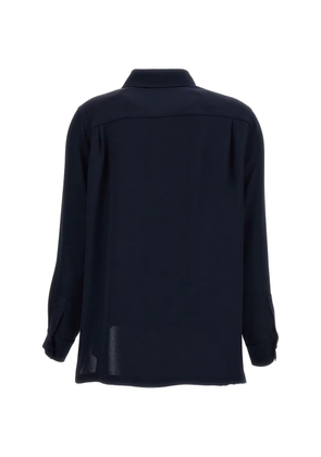 Max Mara embroidered-logo silk shirt - Blue