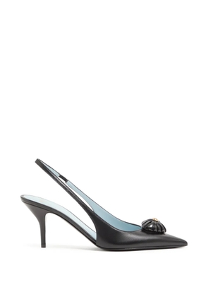 Valentino Garavani coeur Royal Slingback pumps in kidskin 75mm - Black