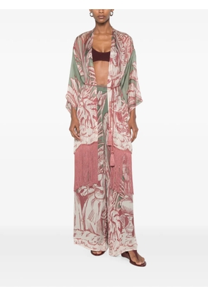 MOUTAKI print-detail wide-leg palazzo pants - Green