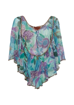 Missoni Pre-Owned floral-print silk blouse - Blue