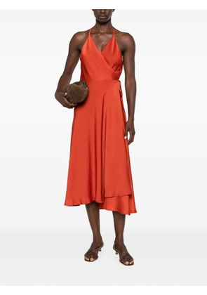 MOUTAKI wraparound midi dress - Orange
