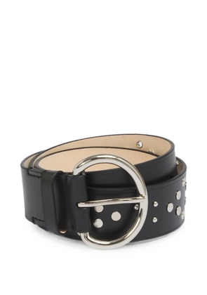 Marni black leather belt with metal studs