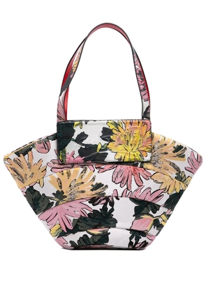 Christian Louboutin Pre-Owned 2021-2022 Canvas Floral Embroidered Loubishore tote bag - Multicolour