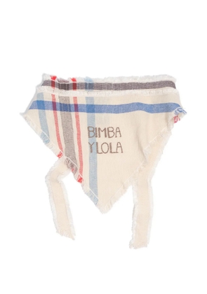Bimba y Lola check-pattern triangle hair scarf - Neutrals