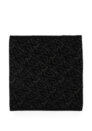 Emporio Armani monogram jacquard scarf - Black