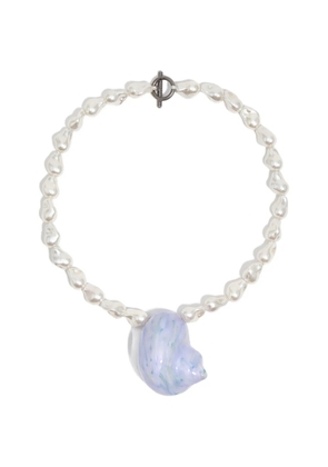 Bimba y Lola shell-pendant faux-pearl necklace - White