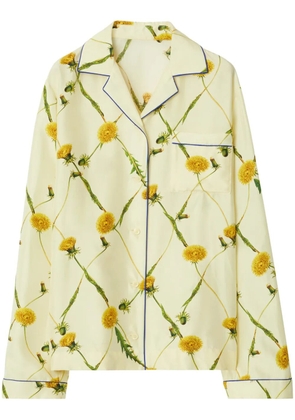 Burberry dandelion-print silk pyjama shirt - Neutrals