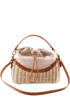 Rodo Adria wicker tote bag - Brown