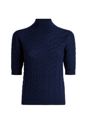 ETRO wool mock-neck sweater with Paisley detailing - Blue