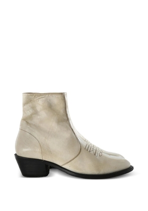 Enfants Riches Déprimés Kansas embroidered-detail leather ankle boots - Neutrals