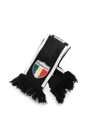 adidas logo-patch fringed scarf - Black