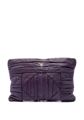 Prada Pre-Owned 2010-2026 Pleated Nappa clutch bag - Purple