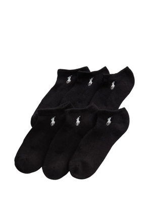 Polo Ralph Lauren embroidered ankle socks (set of six) - Black
