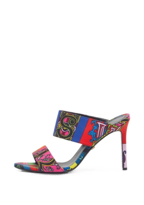 Versace Pre-Owned baroque-print heeled sandals - Red