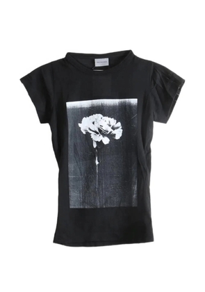 Balenciaga flower-print T-shirt - Black