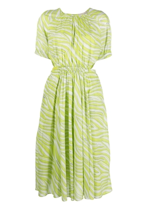 Michael Michael Kors zebra-print cotton midi dress - Green