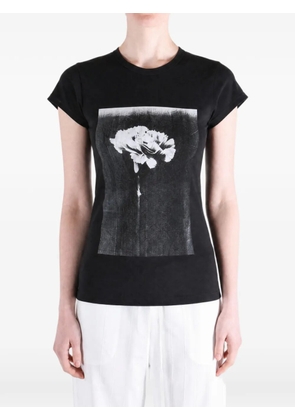 Balenciaga flower-print T-shirt - Black
