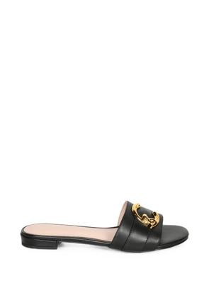 Coccinelle logo-plaque leather sandals - Black
