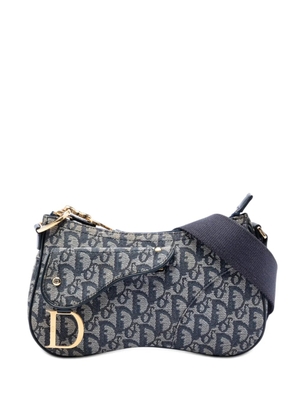 Christian Dior Pre-Owned 2004 Diorissimo Trotter Canvas Double Saddle crossbody bag - Blue