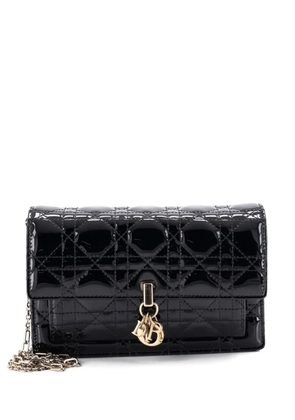 Christian Dior Pre-Owned Miss Dior Charms Chain Pouch Cannage Quilt Patent shoulder bag - Black