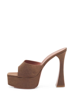 Amina Muaddi Dalida platform sandals - Brown