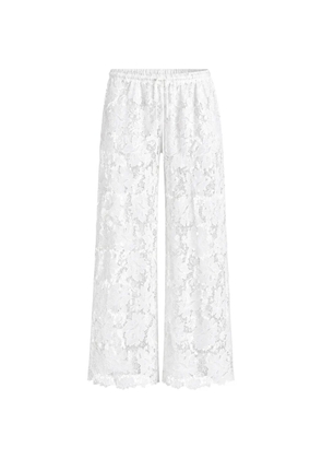 SOLAQUA Zara floral-lace trousers - White