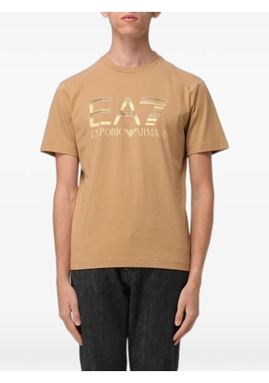 Ea7 Emporio Armani logo-print cotton T-shirt - Neutrals