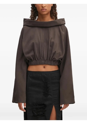 Rick Owens DRKSHDW cropped hoodie - Brown