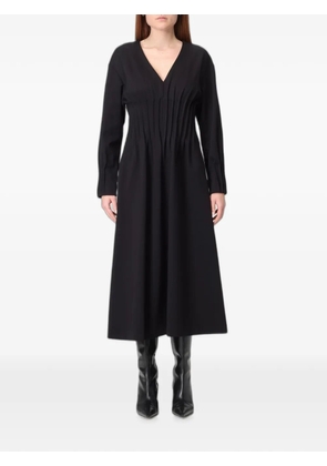 MeimeiJ pleated-waist V-neck midi dress - Black