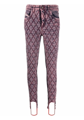 Diesel super-skinny quilted jeans - Pink